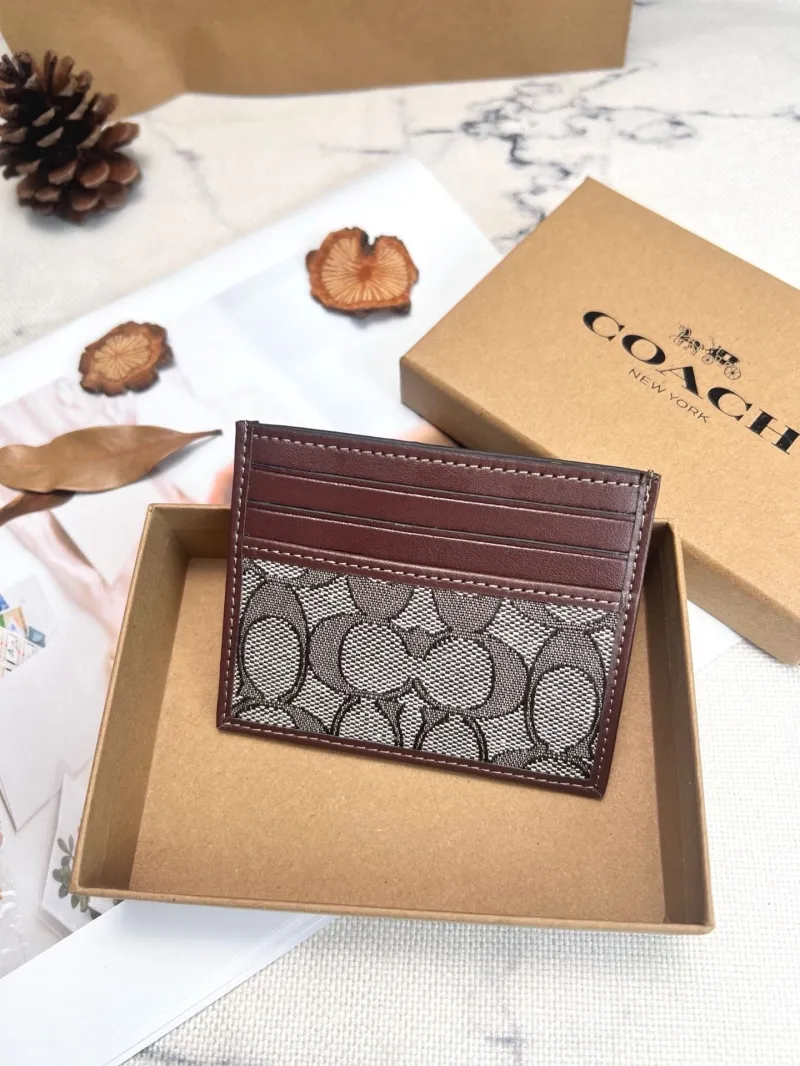 Coach Brown Signature Canvas Card Holder 73