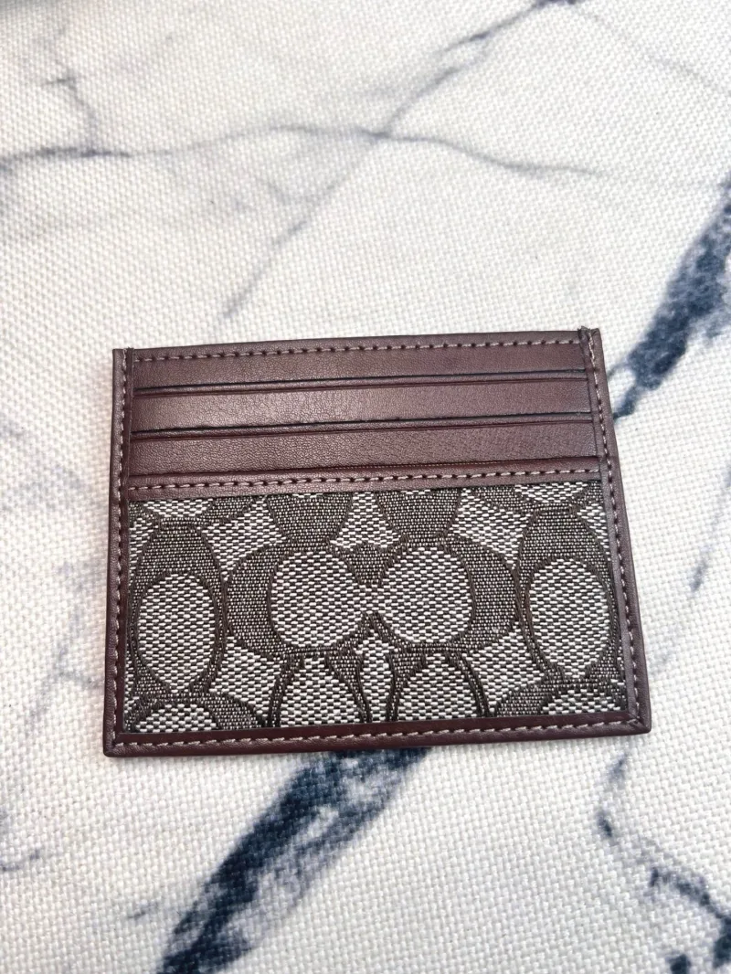 Coach Brown Signature Canvas Card Holder 73 - Image 7