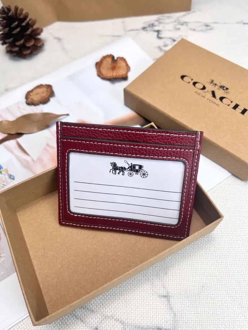Alternative view of Coach Burgundy Card Holder Wallet