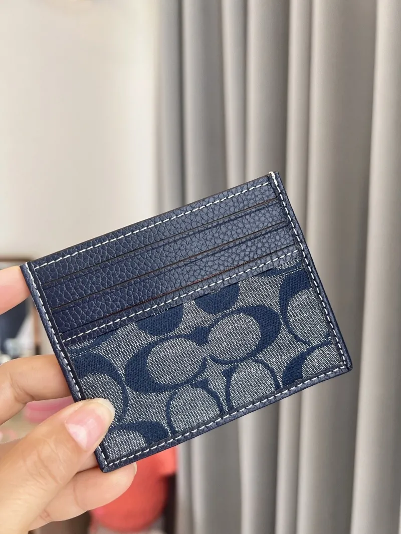 Coach Navy Leather Card Holder Wallet - Image 6