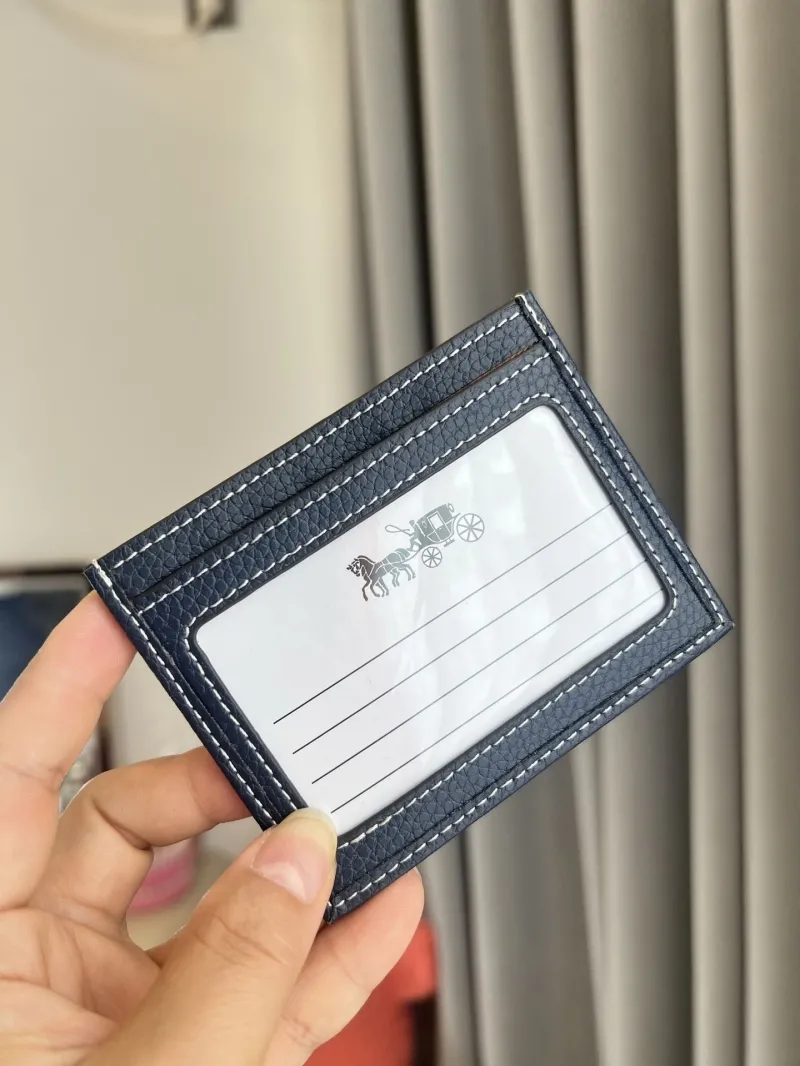 Coach Navy Leather Card Holder Wallet - Image 7