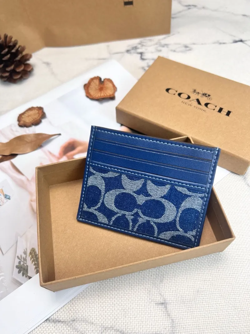 Coach Blue Signature Card Holder