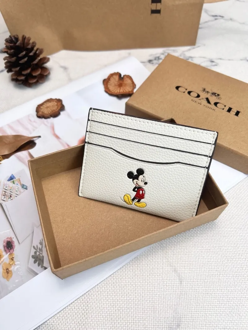 Coach Mickey Mouse White Card Holder
