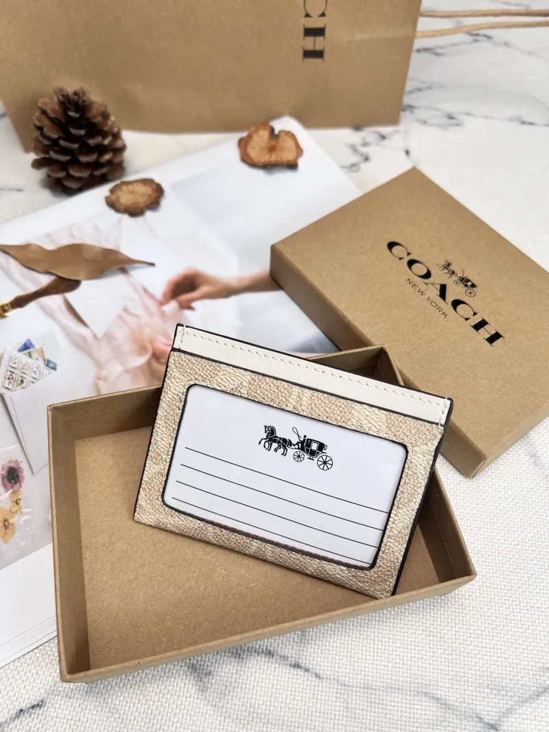 Alternative view of Coach Signature Beige White Card Holder