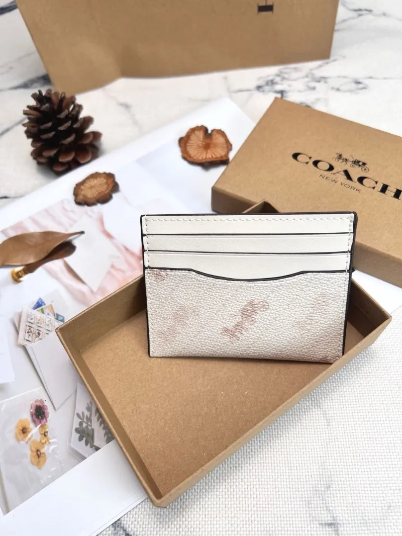 Coach Off White Card Holder Wallet