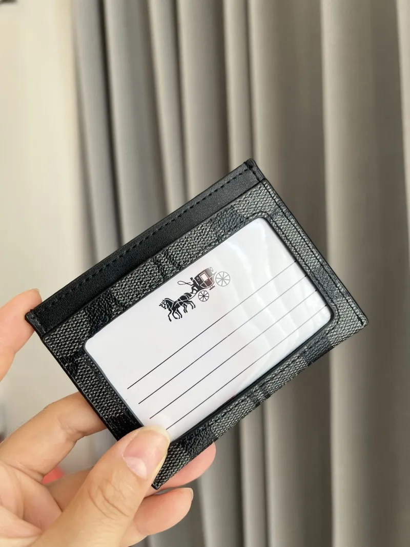 Coach Signature Slim Card Holder Black Gray - Image 7