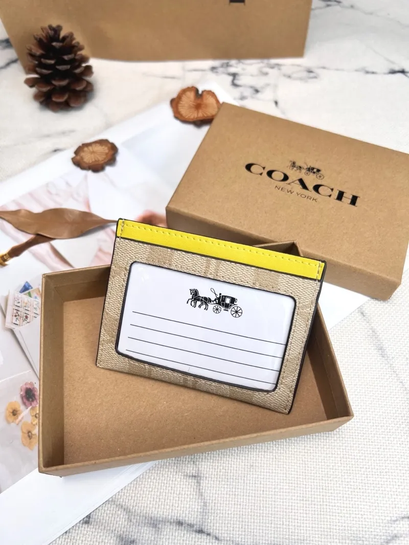 Alternative view of Coach Signature Beige Yellow Card Holder