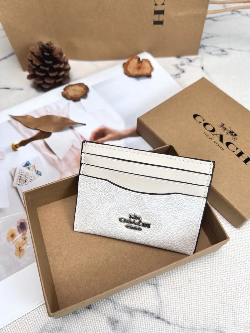 Coach White Leather Card Case