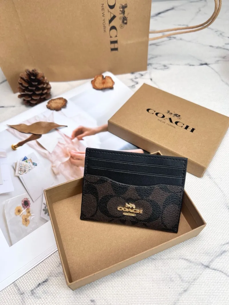 Coach Signature ID Card Holder Wallet
