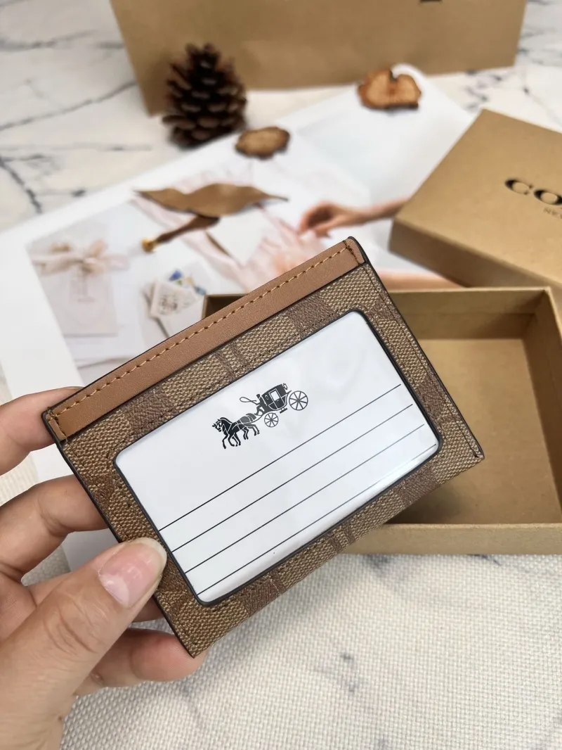 Coach Brown Signature Card Holder - Image 4