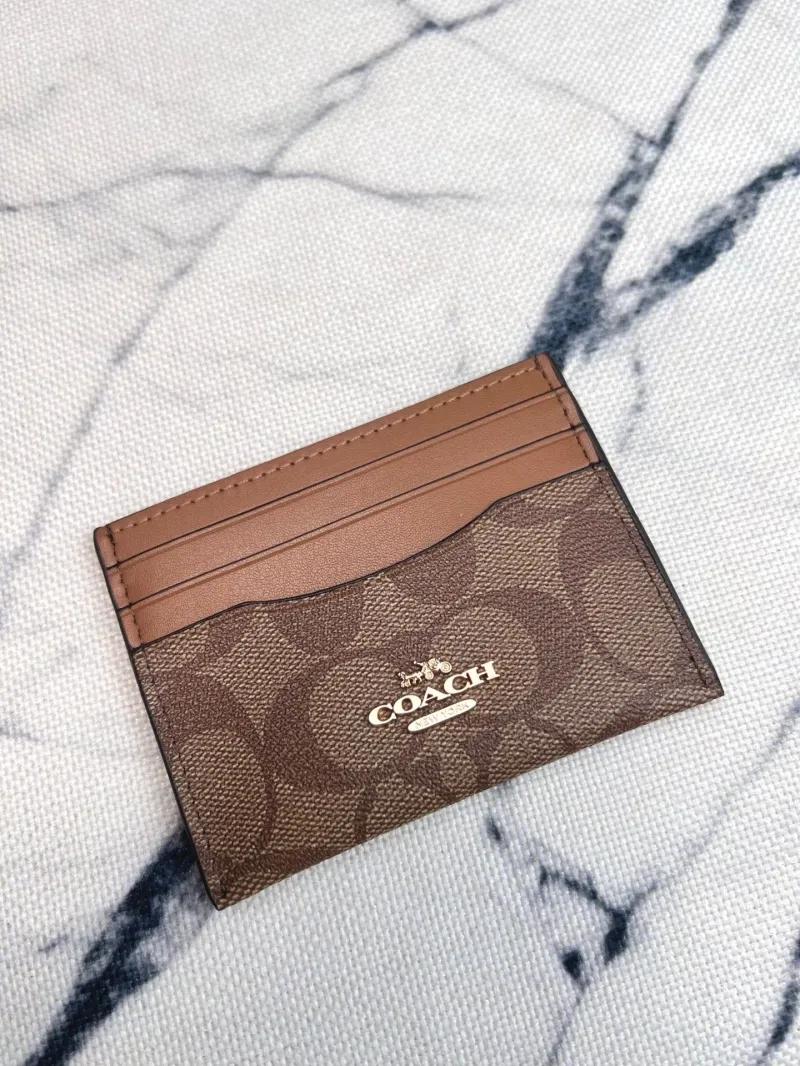 Coach Brown Signature Card Holder - Image 5