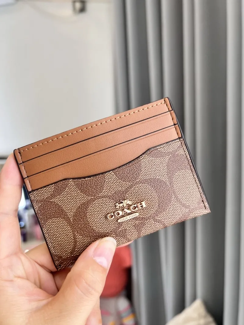 Coach Brown Signature Card Holder - Image 6
