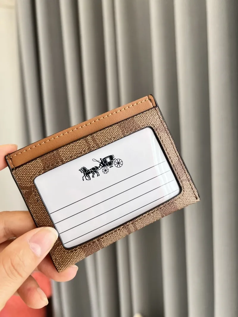 Coach Brown Signature Card Holder - Image 7