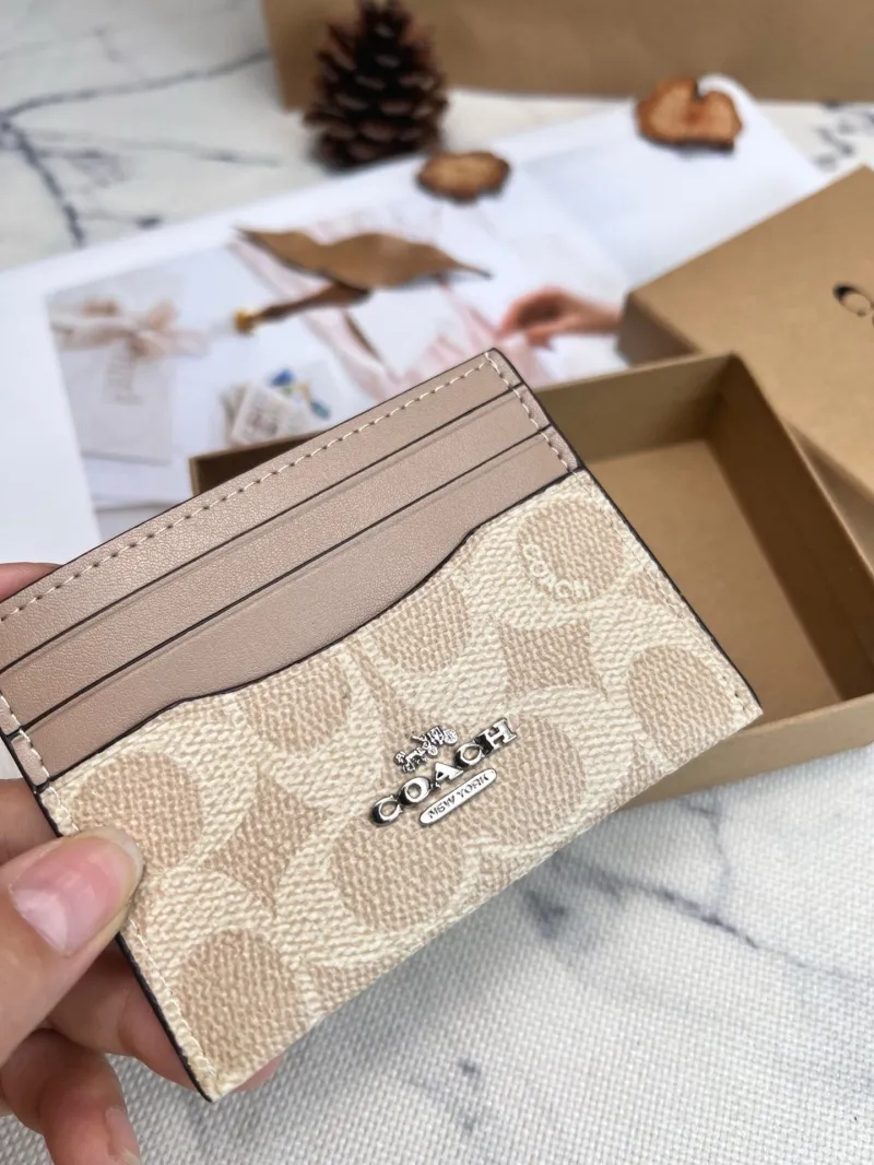Coach Light Beige Signature Card Holder - Image 3
