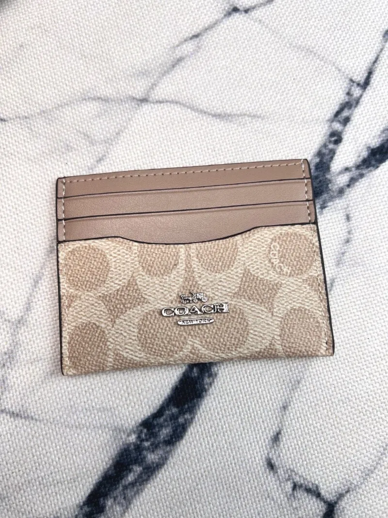 Coach Light Beige Signature Card Holder - Image 5
