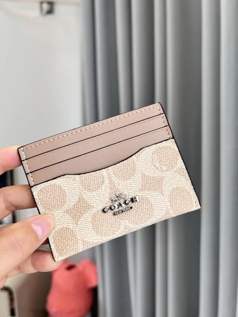 Coach Light Beige Signature Card Holder - Image 6