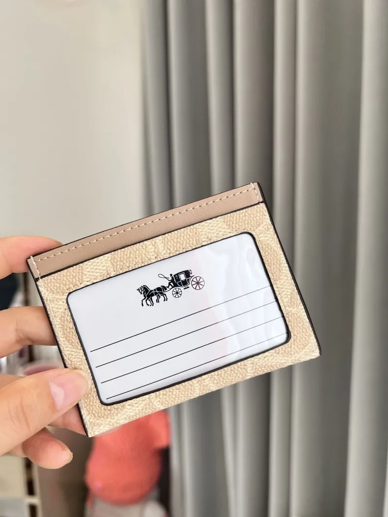 Coach Light Beige Signature Card Holder - Image 7