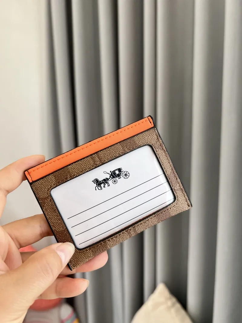 Coach Orange Brown Signature Card Holder 91 - Image 7