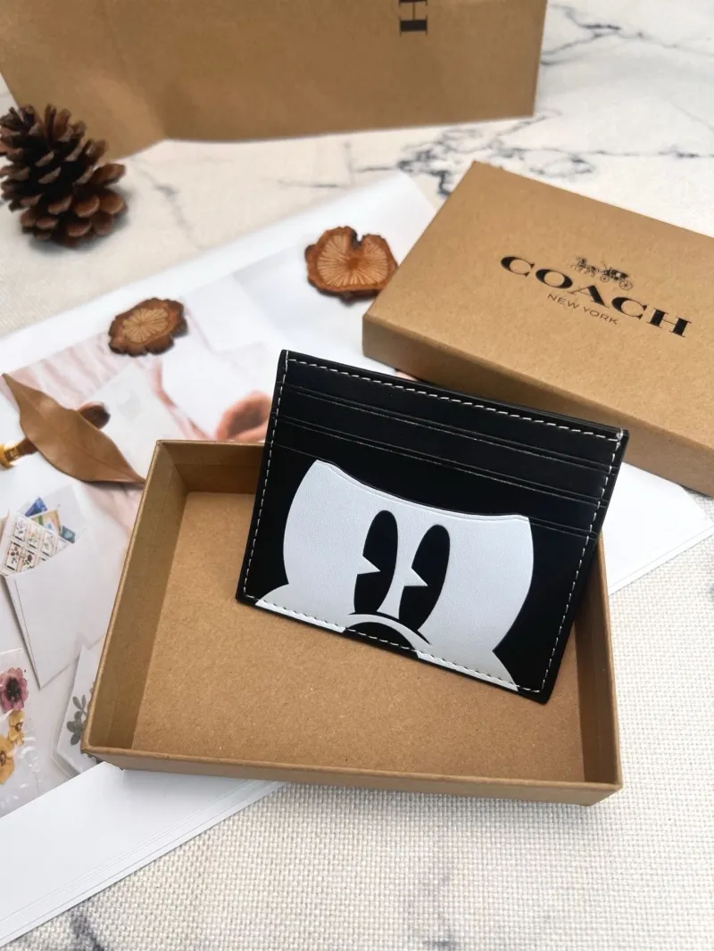 Coach Black White Mickey Card Holder