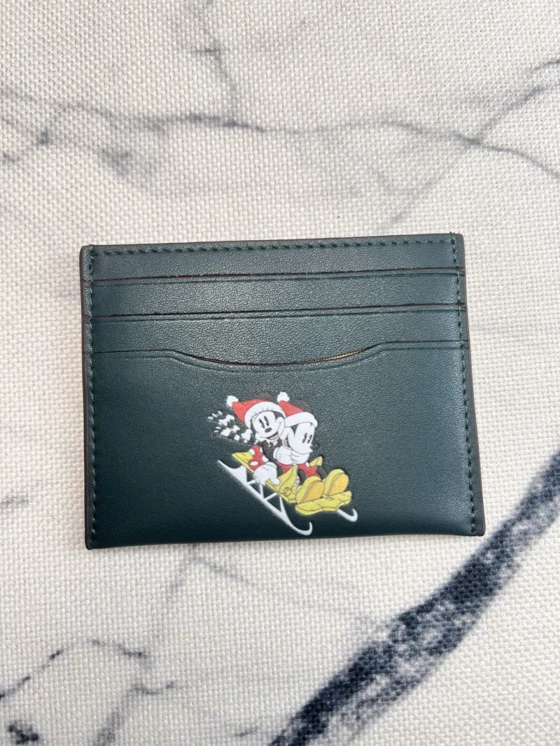 Coach Dark Green Disney Mickey Mouse Card Holder - Image 5