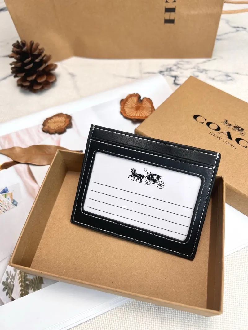 Alternative view of Coach Black White Leather Card Holder