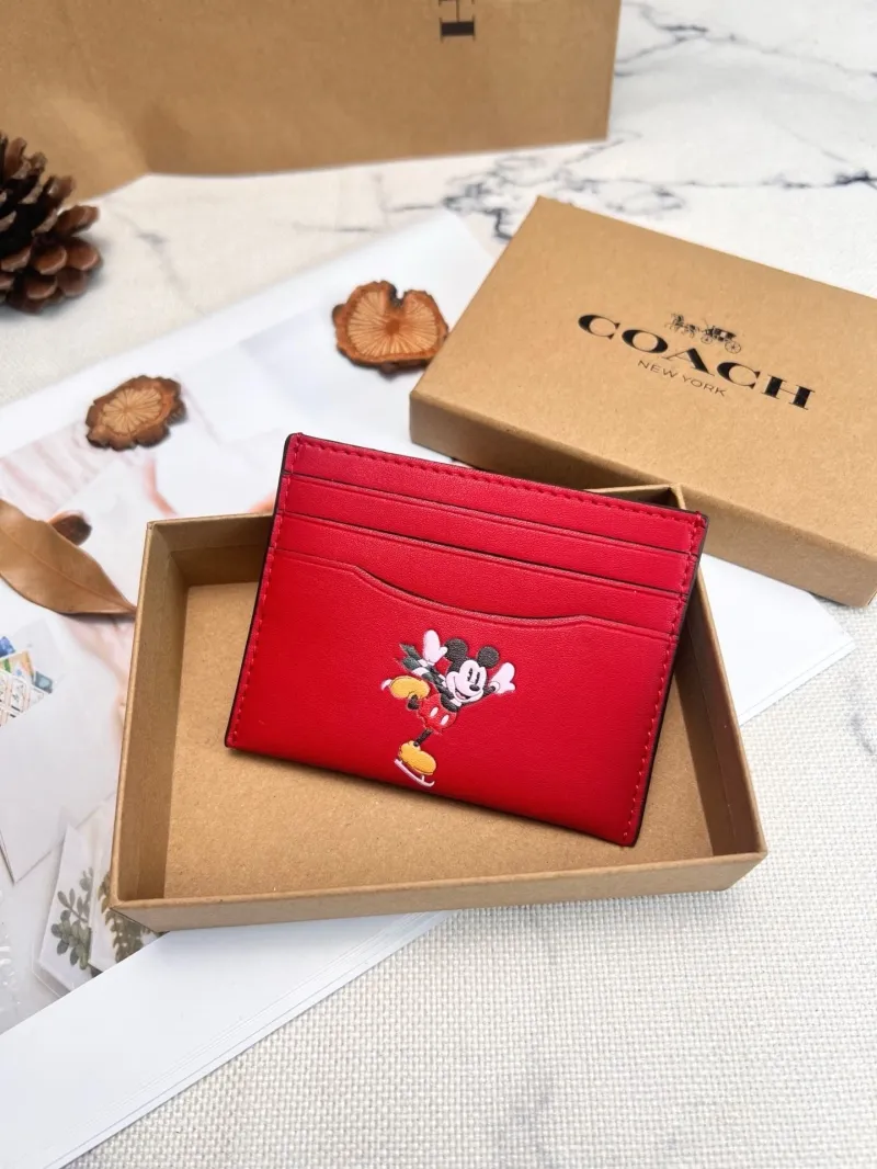 Coach Red Mickey Mouse Card Holder
