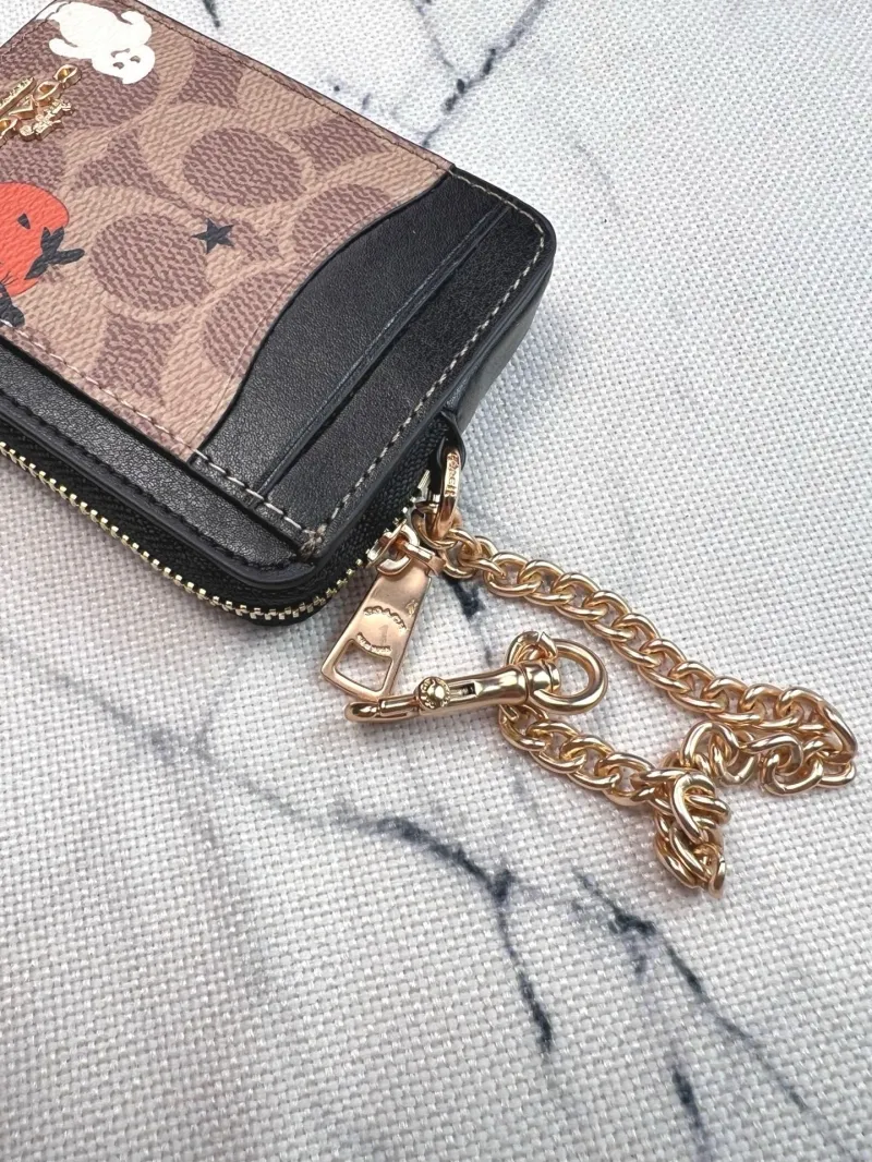 Coach Halloween Print Zip Card Case with Chain - Image 6