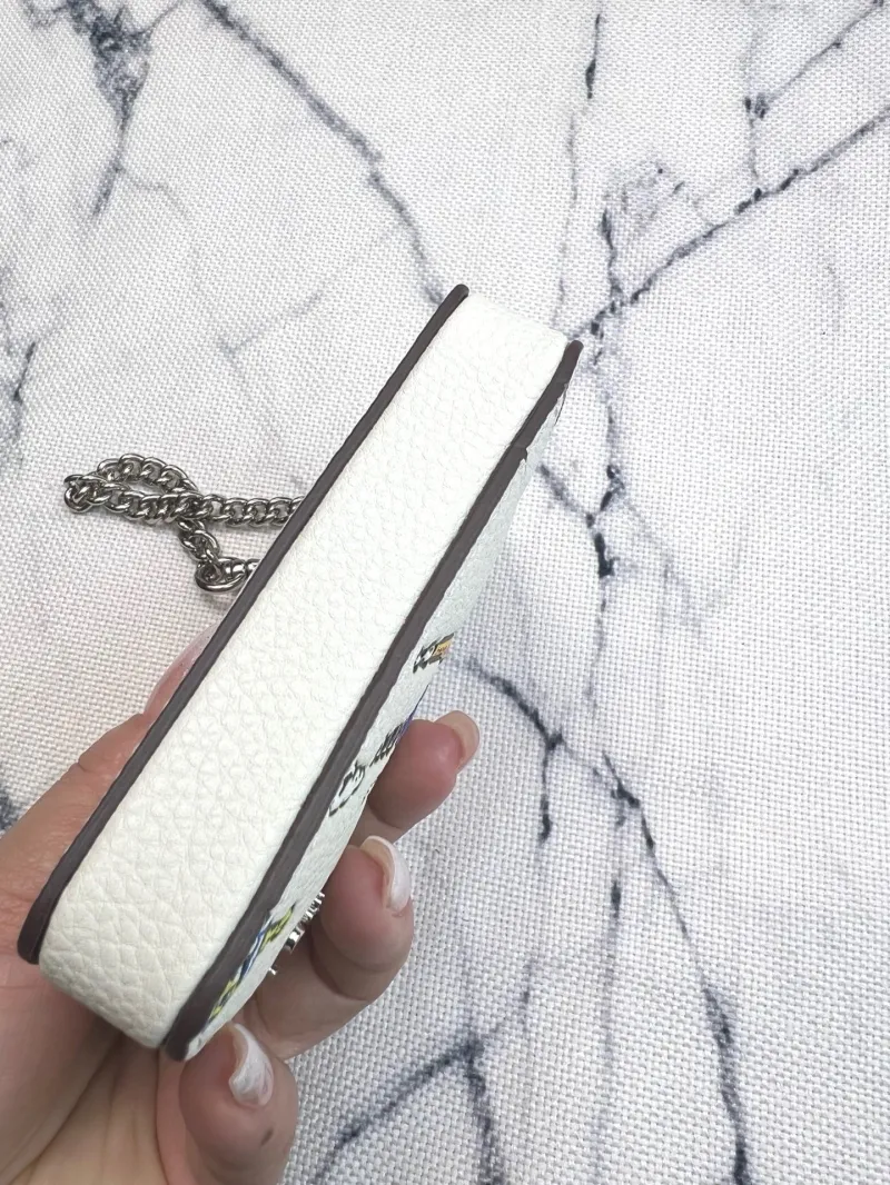 Coach Off White Rocket Print Chain Card Case Wallet - Image 8