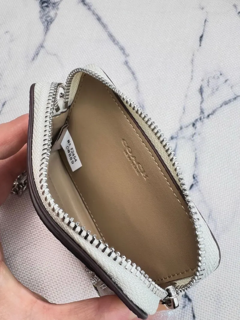Coach Off White Rocket Print Chain Card Case Wallet - Image 9