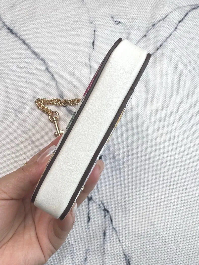 Coach White Insect Print Chain Card Case Wallet - Image 8