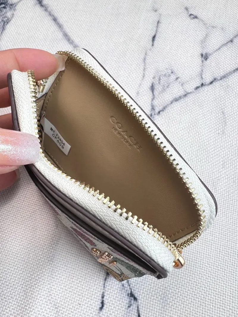 Coach White Insect Print Chain Card Case Wallet - Image 9