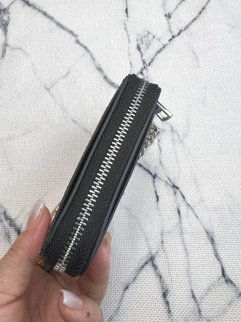 Coach Zip Card Case with Chain Heart Lightning Print - Image 7