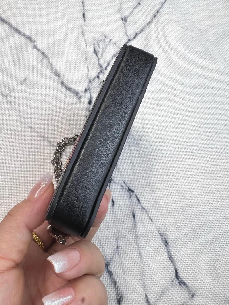 Coach Zip Card Case with Chain Heart Lightning Print - Image 8