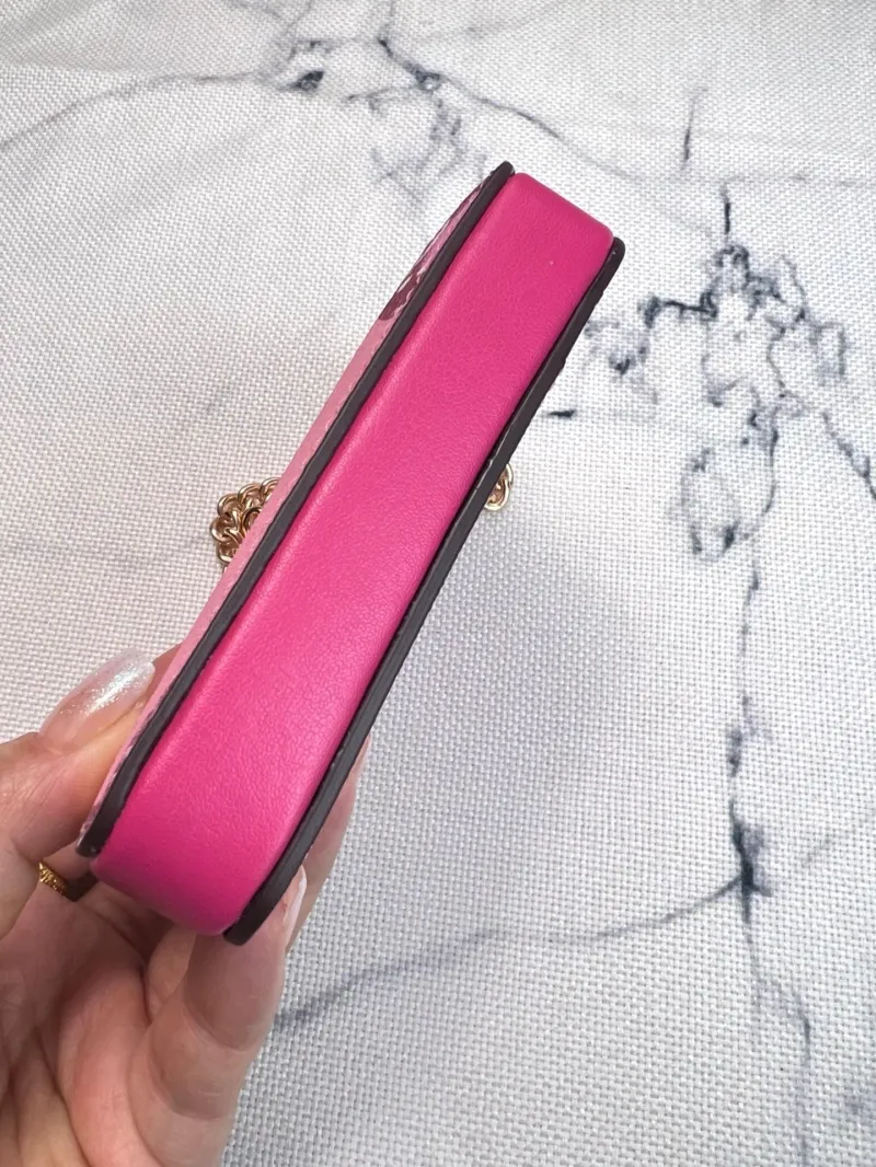 Coach Pink Cherry Print Zip Card Case Wallet - Image 8