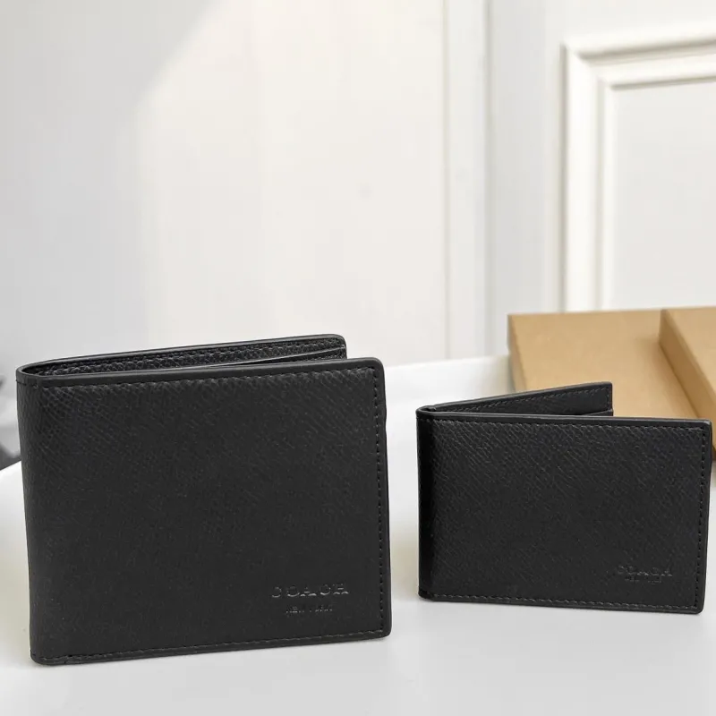 Coach Black Leather Wallet Keychain Set - Image 8