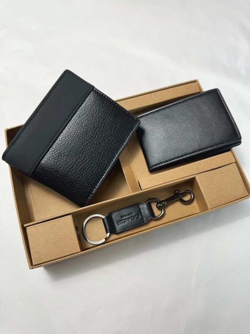 Coach Leather Wallet Keychain Gift Set - Image 4