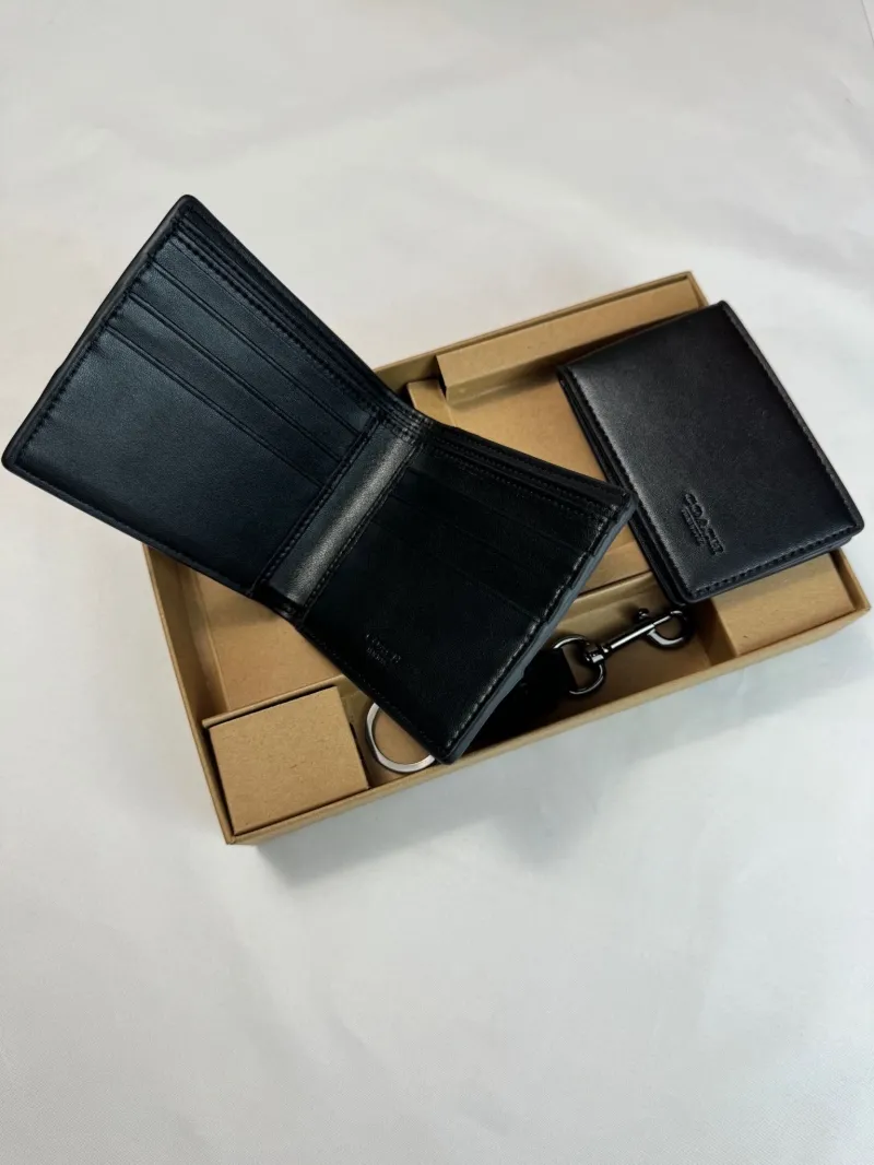 Coach Leather Wallet Keychain Gift Set - Image 5