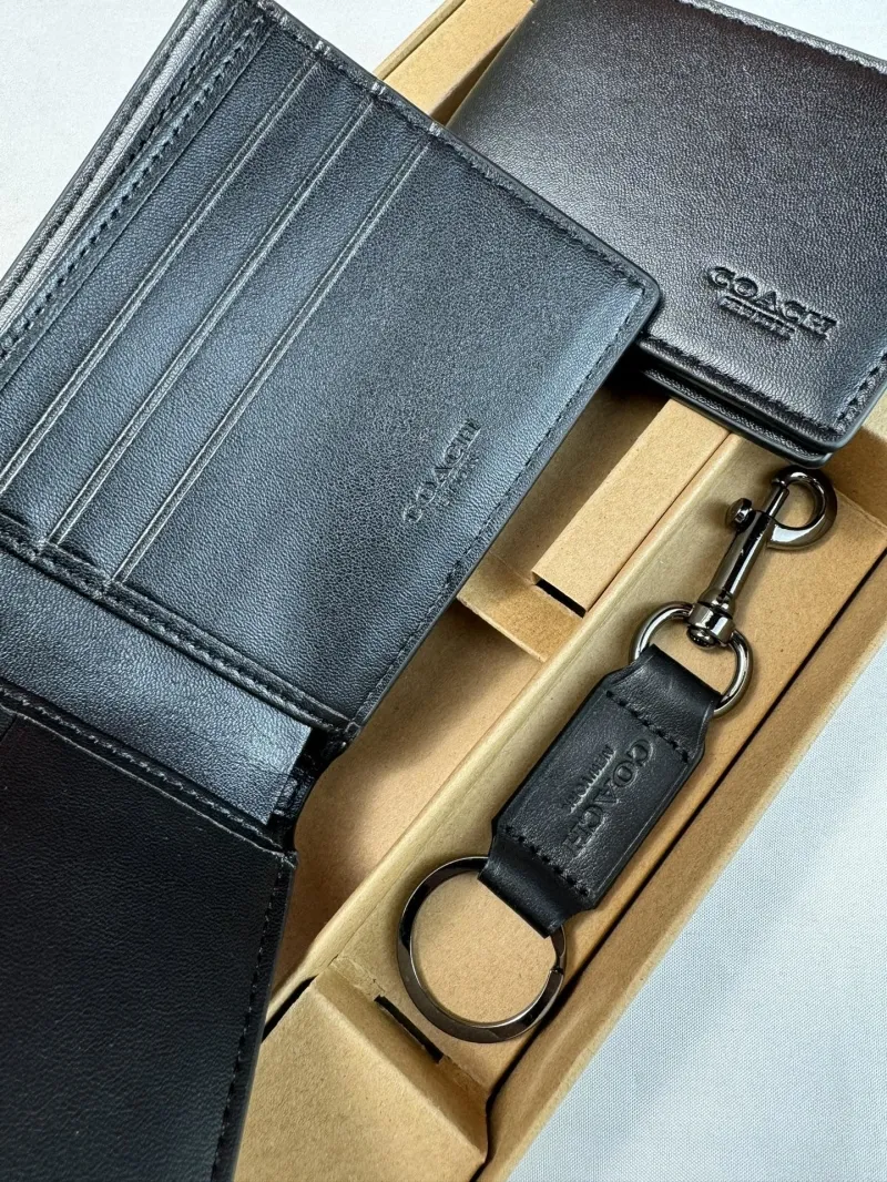 Coach Leather Wallet Keychain Gift Set - Image 6