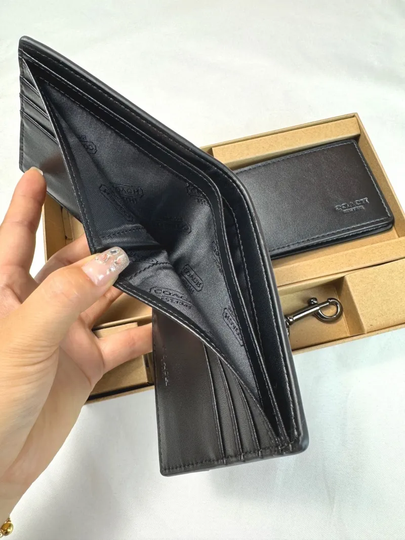 Coach Leather Wallet Keychain Gift Set - Image 8