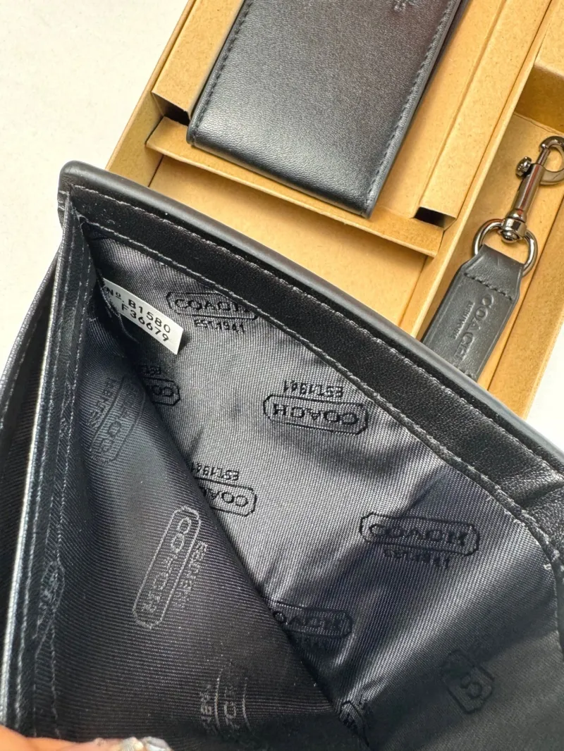 Coach Leather Wallet Keychain Gift Set - Image 9
