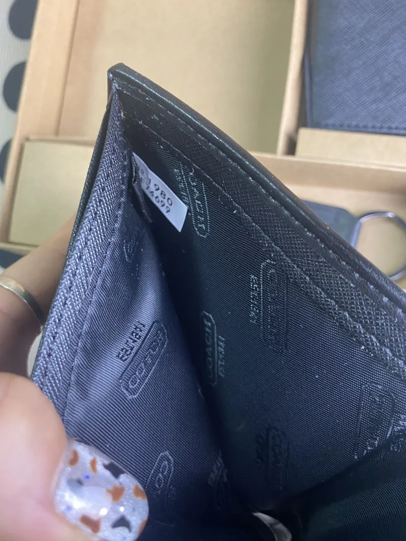 Coach Gray Black Wallet Keychain Gift Set - Image 8