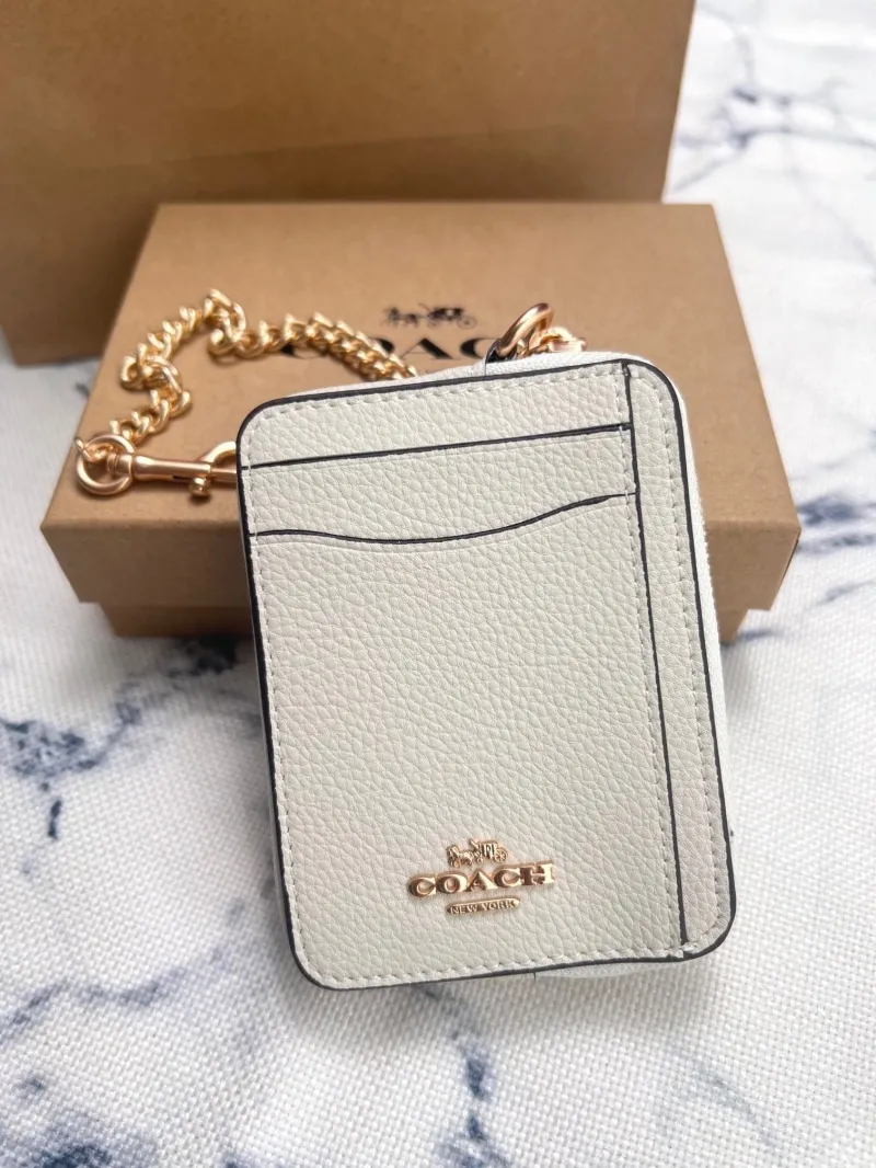 Alternative view of Coach Cream Zip Card Case with Chain