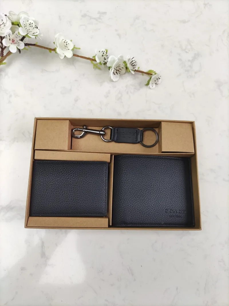 Alternative view of Coach Black Leather Wallet Keychain Gift Set