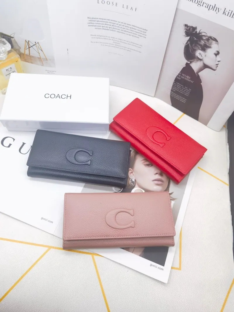 Coach Women's Red Leather Continental Wallet