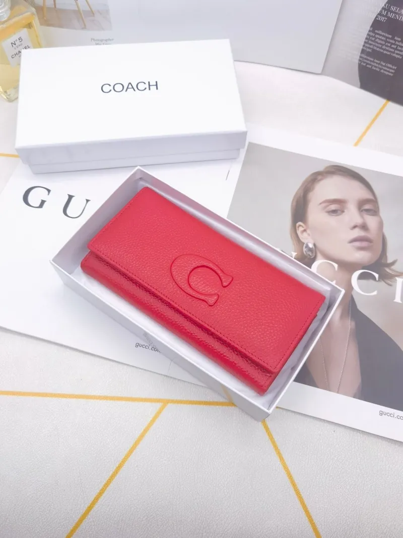 Coach Women's Red Leather Continental Wallet - Image 3