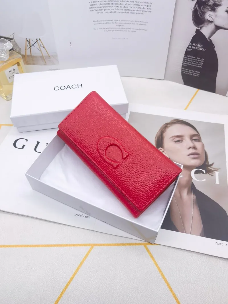 Coach Women's Red Leather Continental Wallet - Image 4