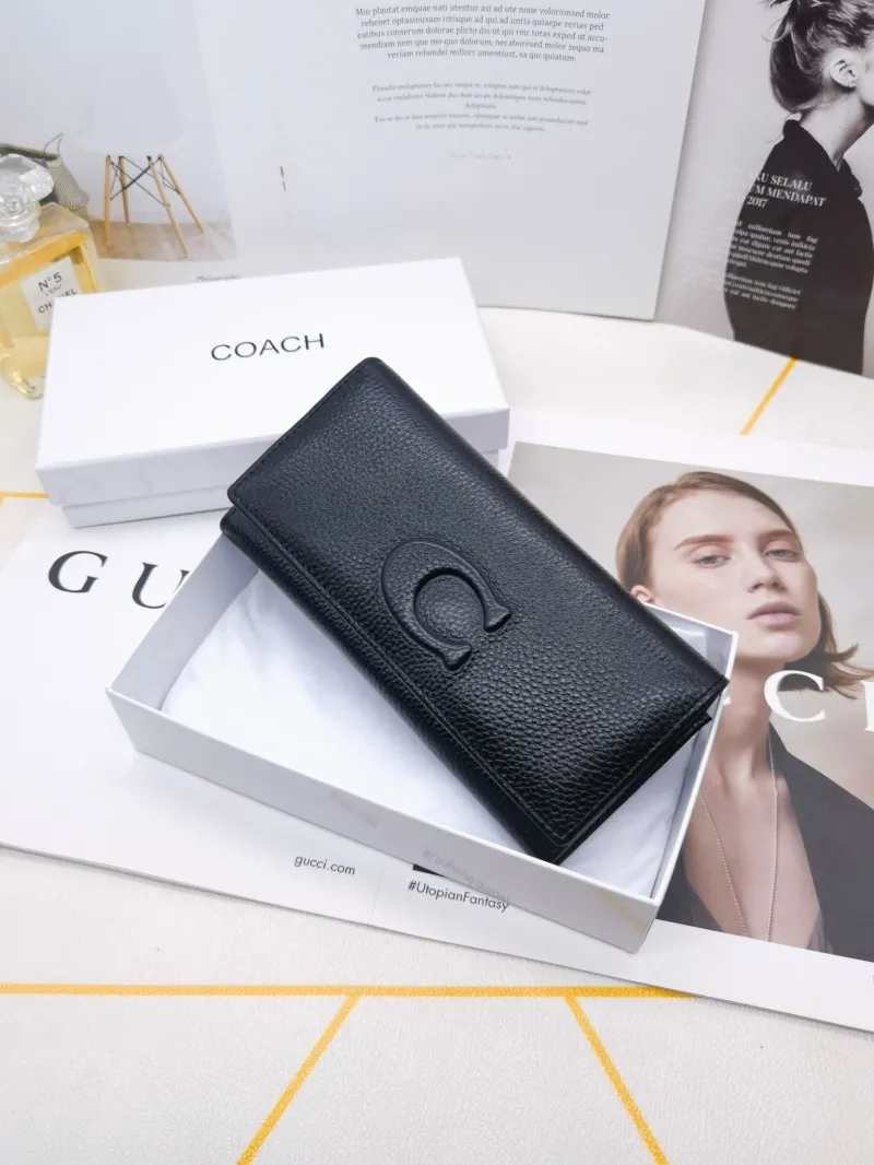 Coach Pebbled Leather Long Wallet - Image 4
