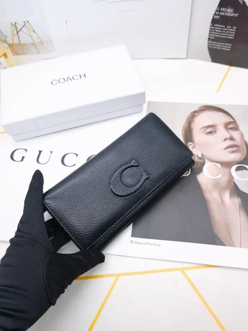 Coach Pebbled Leather Long Wallet - Image 5