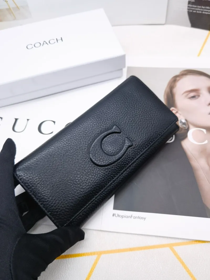 Coach Pebbled Leather Long Wallet - Image 6