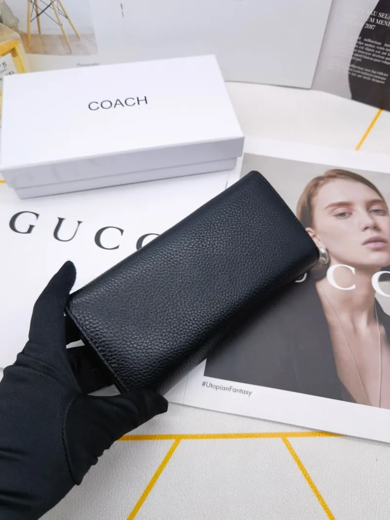 Coach Pebbled Leather Long Wallet - Image 8